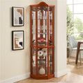 Curio Glass Corner Cabinet with Lights B206984