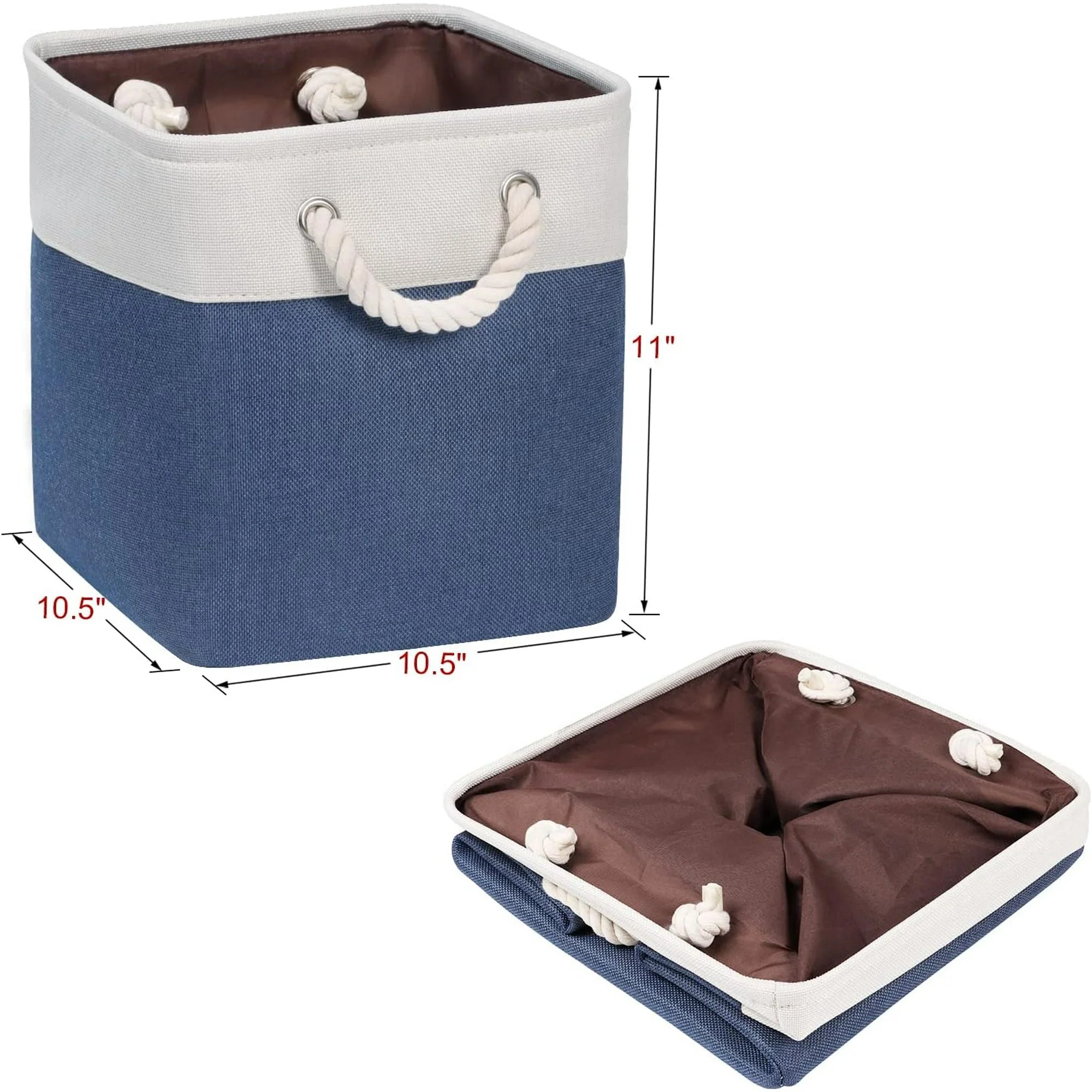 Set of 6 Fabric Storage Bins with Handles D940471