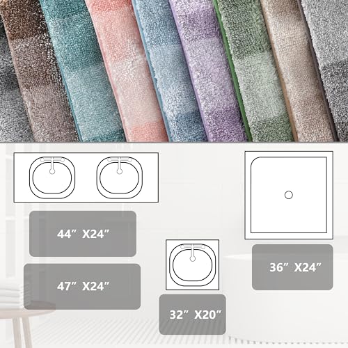 Blue Gray 24"x17" Microfiber Bath Rug W479968