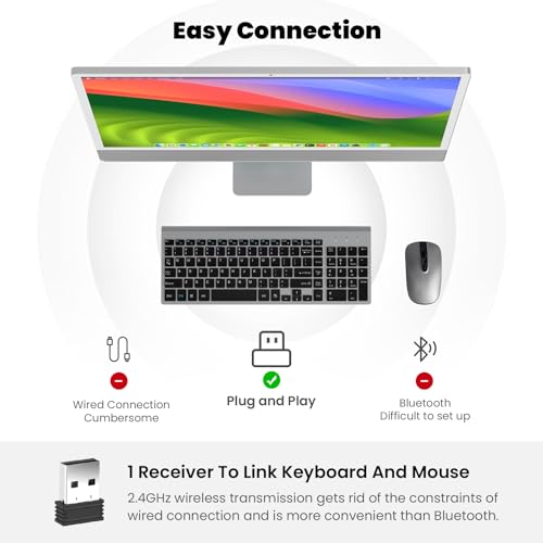 Blue Wireless Keyboard and Mouse Combo 2.4G D27067
