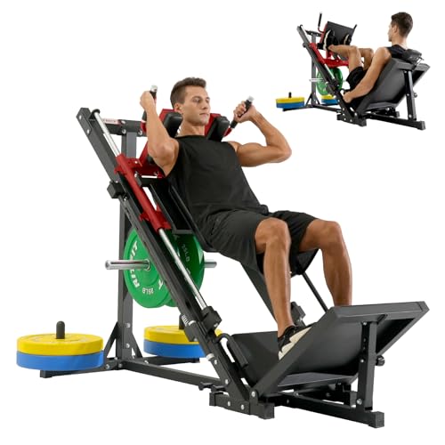 Adjustable Leg Press Hack Squat Machine with Linear Bearing H843790