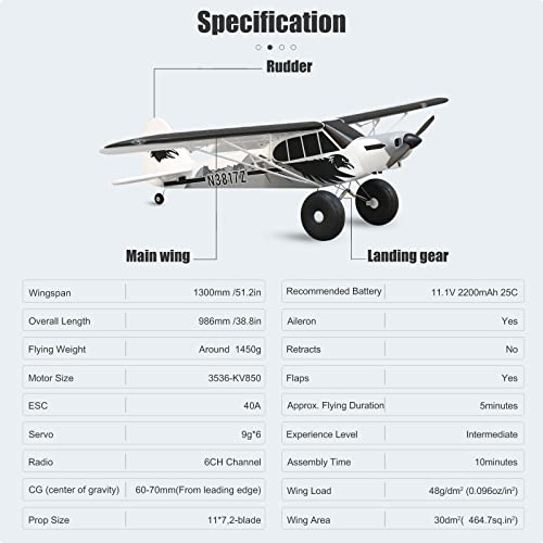 Remote Control Airplane 1300MM (52") 6 Channel RTF Ready to Fly T968069