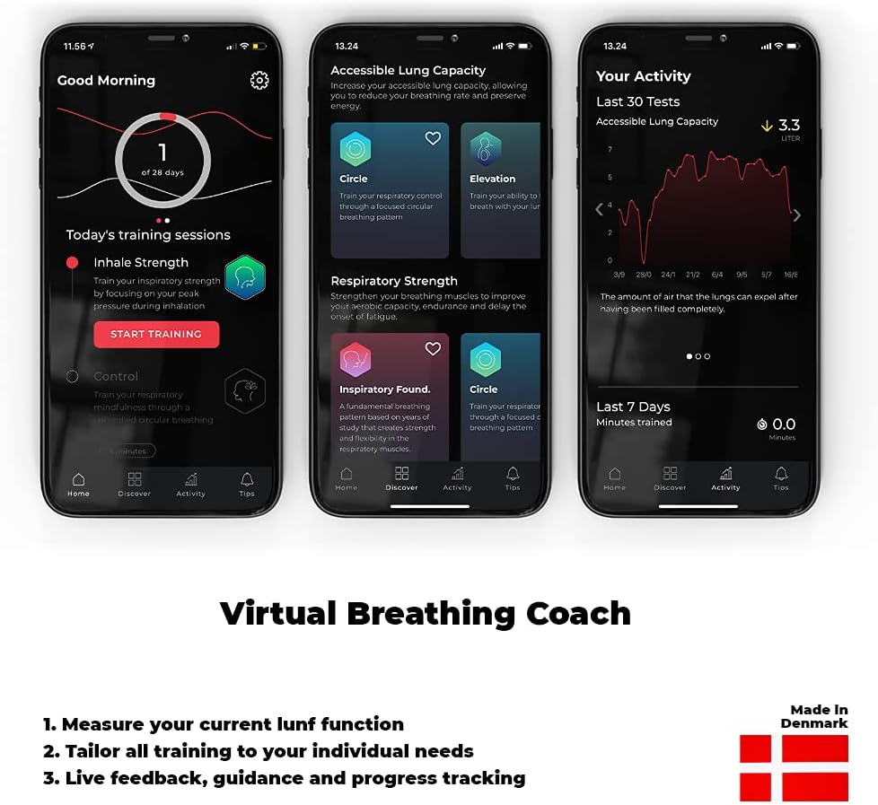 Breathing Exercise Device with Guided Smart Breathing Trainer P699