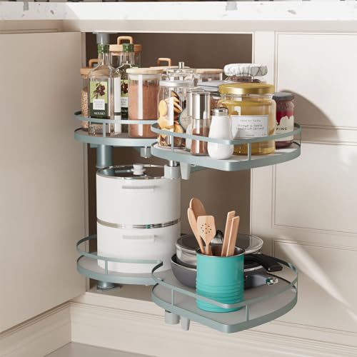 2 Tier Swing Tray Blind Corner Cabinet Organizer Z848