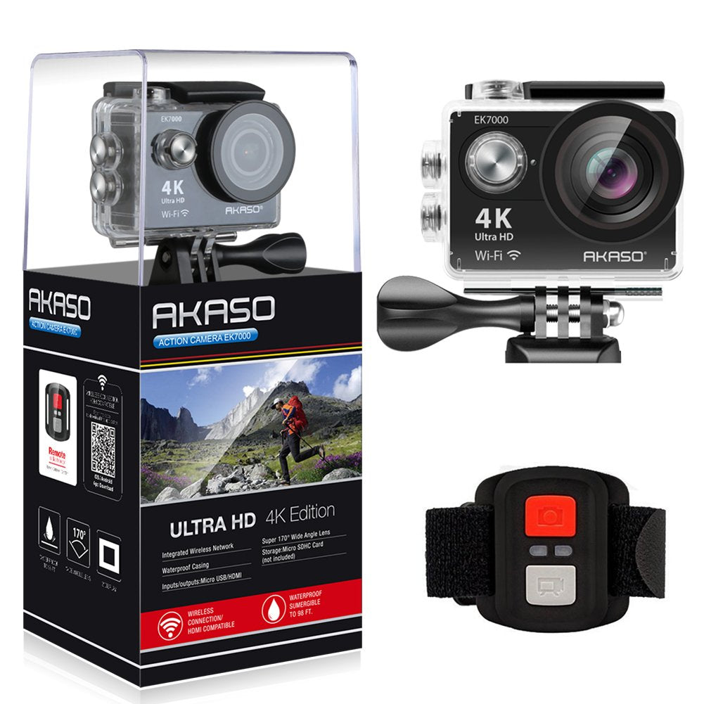 Black 4K Ultra HD 12MP Waterproof Action Camera F10851