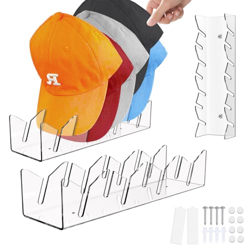 2 Pack Acrylic Hat Organizer for 14 Baseball Caps J494