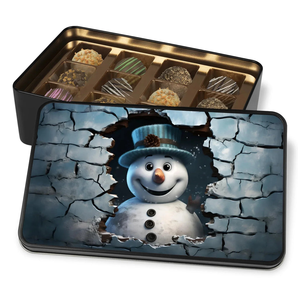 Christmas Snowman Chocolate Truffles Keepsake Tin G502271