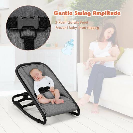 Gray Adjustable Baby Bouncer and Rocker C45320