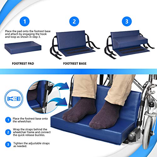 Wheelchair Foot Rest Extender Elevating Pad Leg Cushion Protector with Carrying Bag W282072