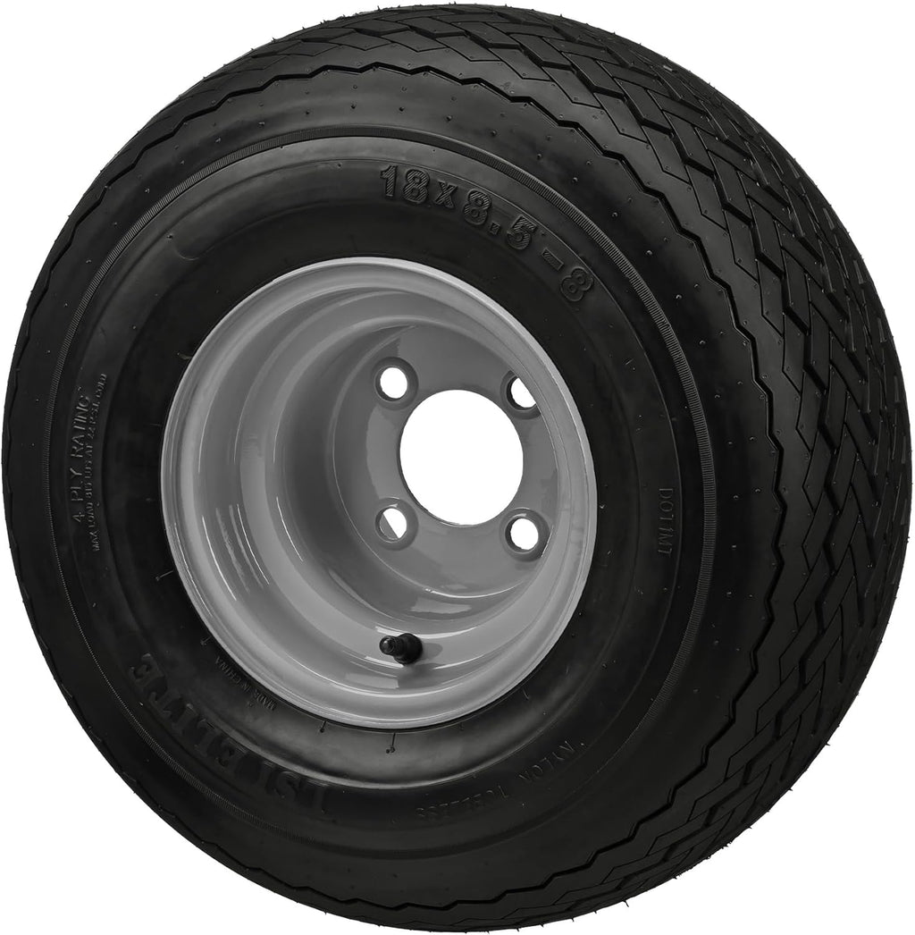 18 X 8.5 X 8 Gray 4 Lug Hole Golf Cart Tires & Rims V6565