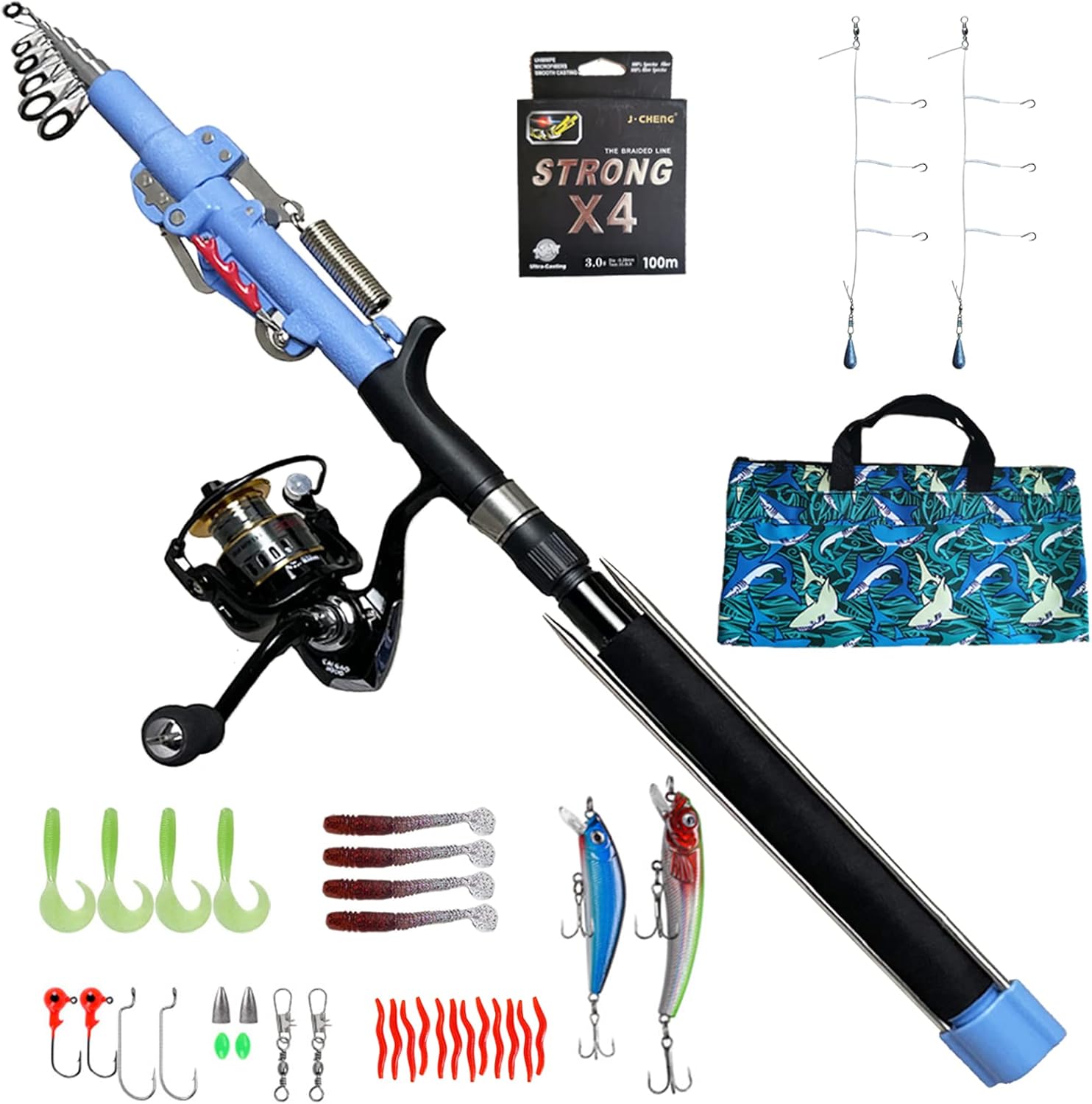 Telescopic Fishing Rod and Reel Combo I467