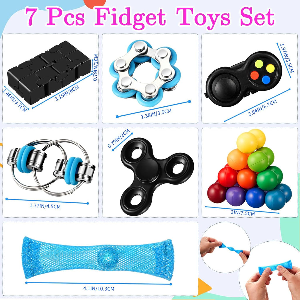 7Pack Fidget Toys Set Sensory Toys for Kids Adults Autistic ADHD Stress Relief Toys T749629