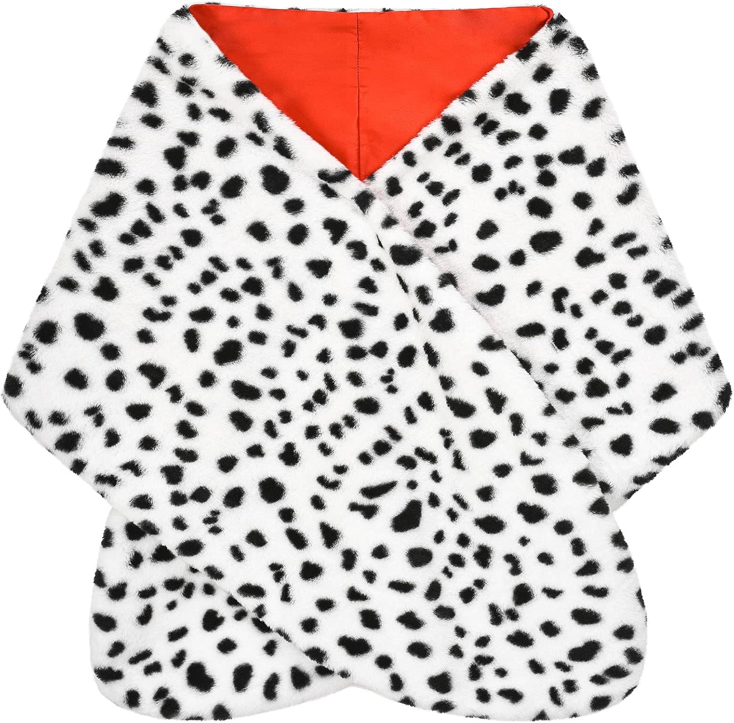 Black and White Wig, Dalmatian Shawl, Red Gloves, Necklace and Wig Cap Accessories Y4287