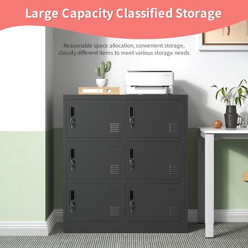 Black Steel Office Storage Locker with Doors S430