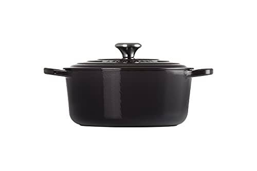 Black 5.5 qt Cast Iron Round Dutch Oven V26897