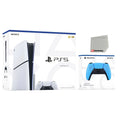 PlayStation 5 Slim Disc Video Game Console with Starlight Blue Controller Q793