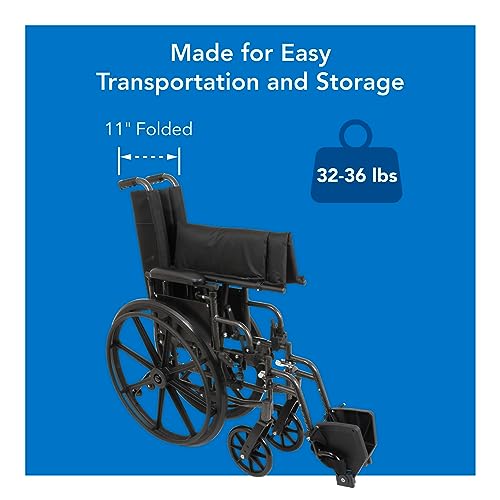 20" x 16" Height Adjustable Wheelchair with Elevating Leg Rest I2467