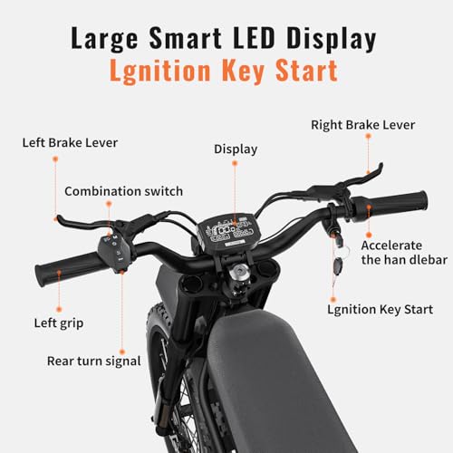 60V 3000W 36.4AH Dual Battery Electric Dirt Bike with 25" Motorcycle Tire S24158