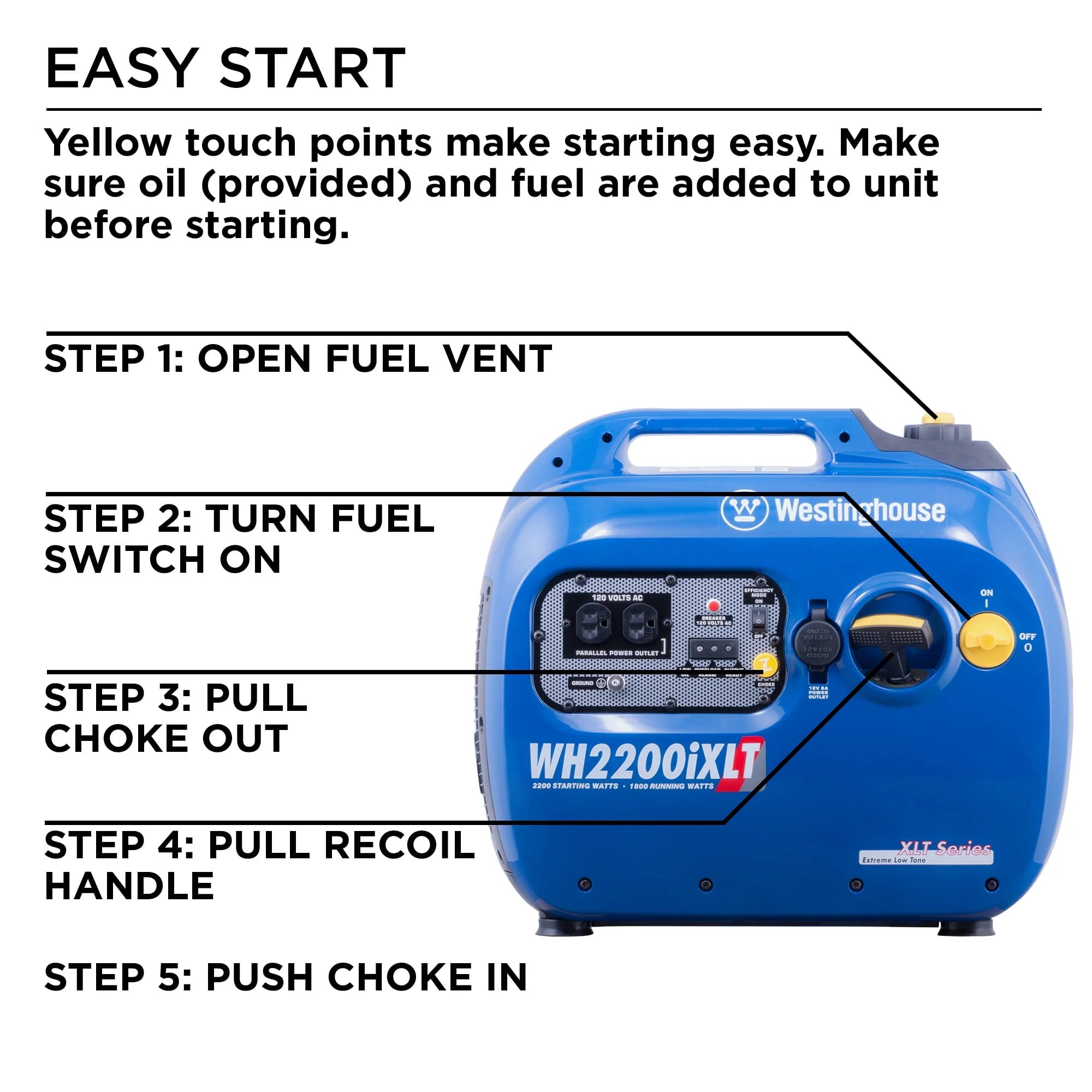 Portable Inverter Generator 1800 Rated Watts 2200 Peak Watts E969219