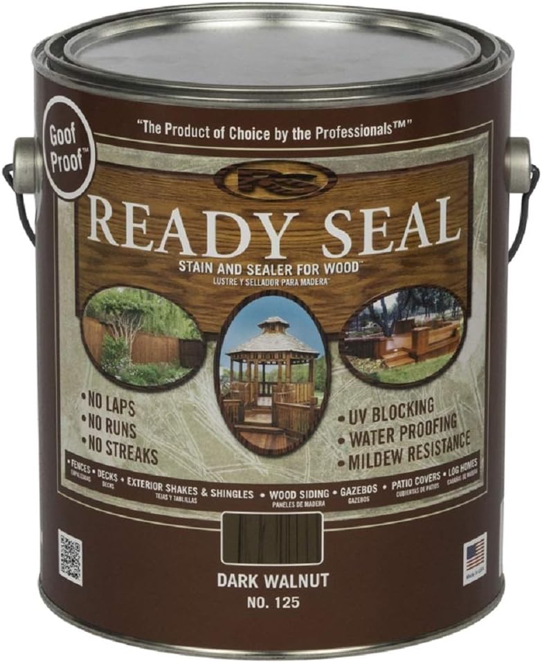 1 Gallon (Pack of 4) Dark Walnut Exterior Wood Stain and Sealer S8330