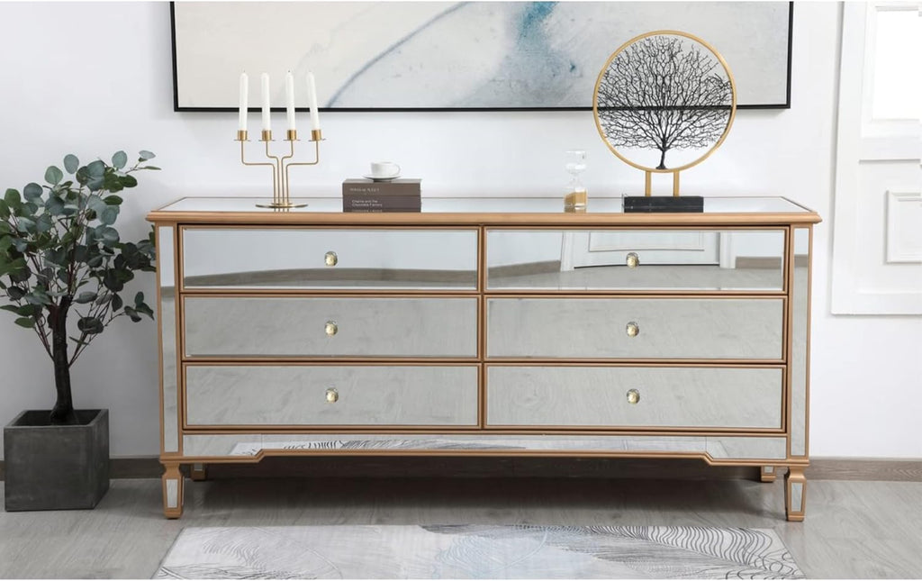Antique Gold Mirrored Chest R467