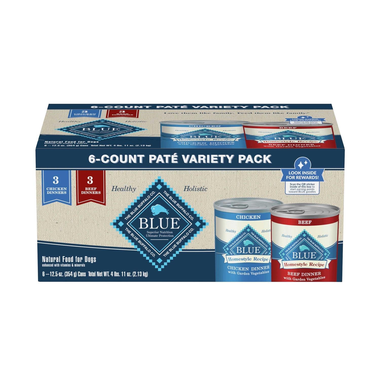 Blue Buffalo Homestyle Recipe Variety Pack Wet Dog Food T5163