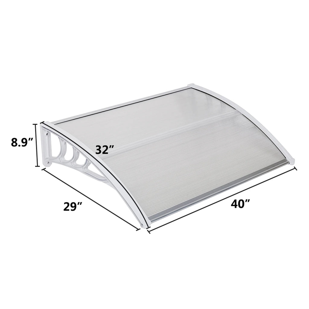 40''x32'' Clear Polycarbonate Window Awning Canopy F822121