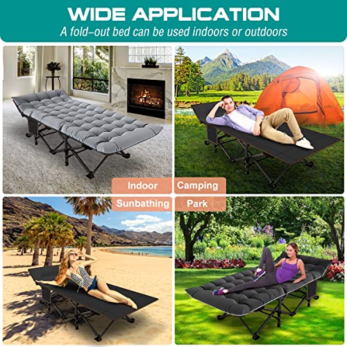 Folding Camping Cot with Mattress and Carry Bag C701137