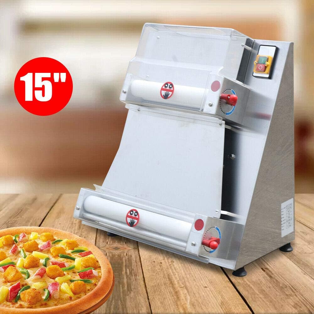 Pizza Dough Roller Sheeter, 370W 3-15 inch Commercial Pizza Dough Press Machine A607