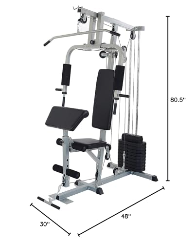 Home Gym System Workout Station with 380LB of Resistance, 125LB - 145LB Weight Stack E61992