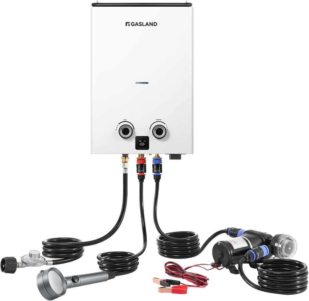 Propane Tankless Water Heater, 2.64GPM 10L, Ultra Slim Portable Hot Water Heater F652565