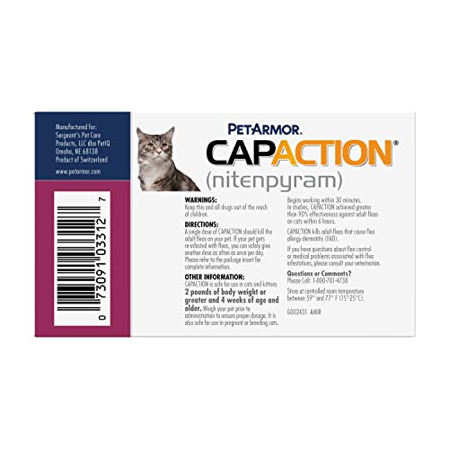 Oral Flea Treatment Tablets for Cats, 6 Doses B904