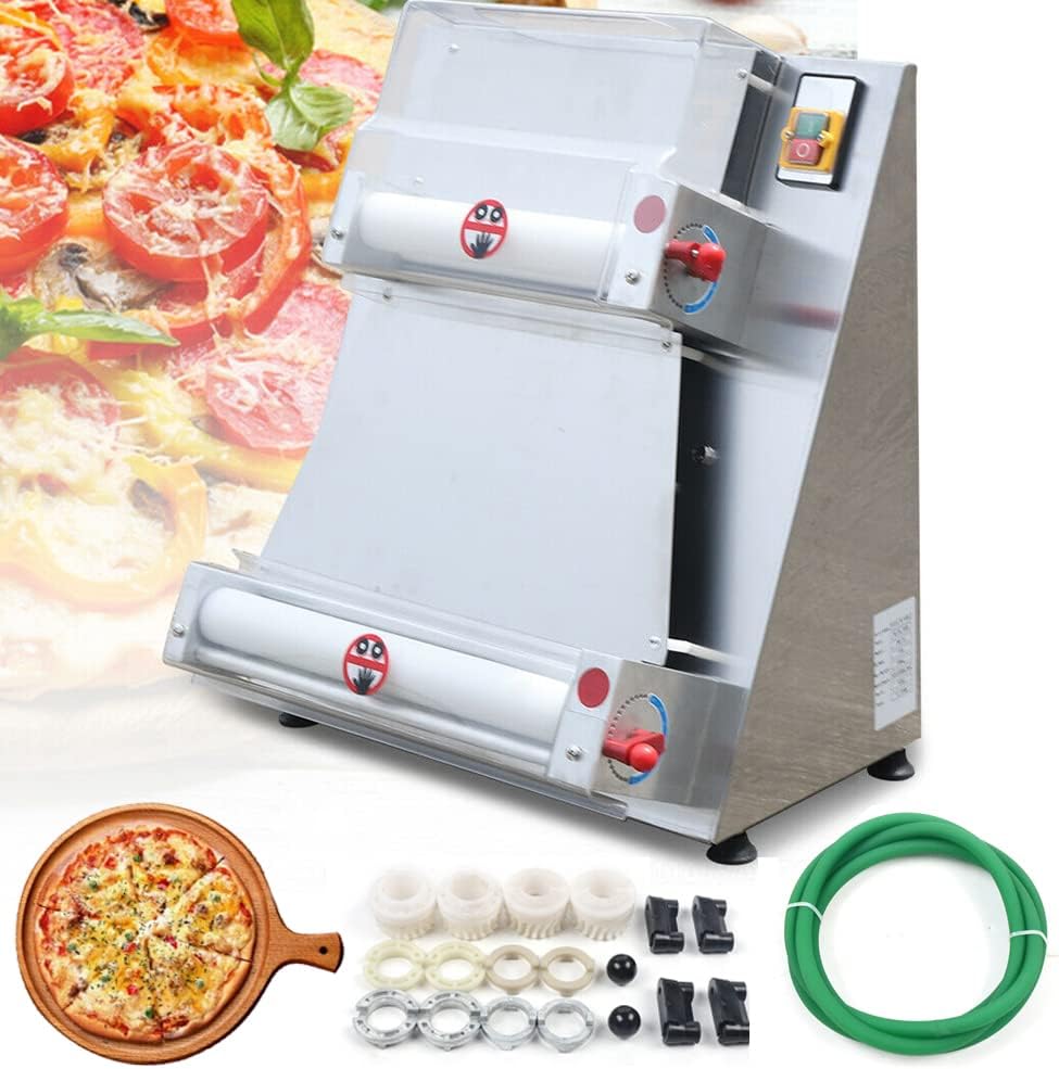 Pizza Dough Roller Sheeter, 370W 3-15 inch Commercial Pizza Dough Press Machine A607