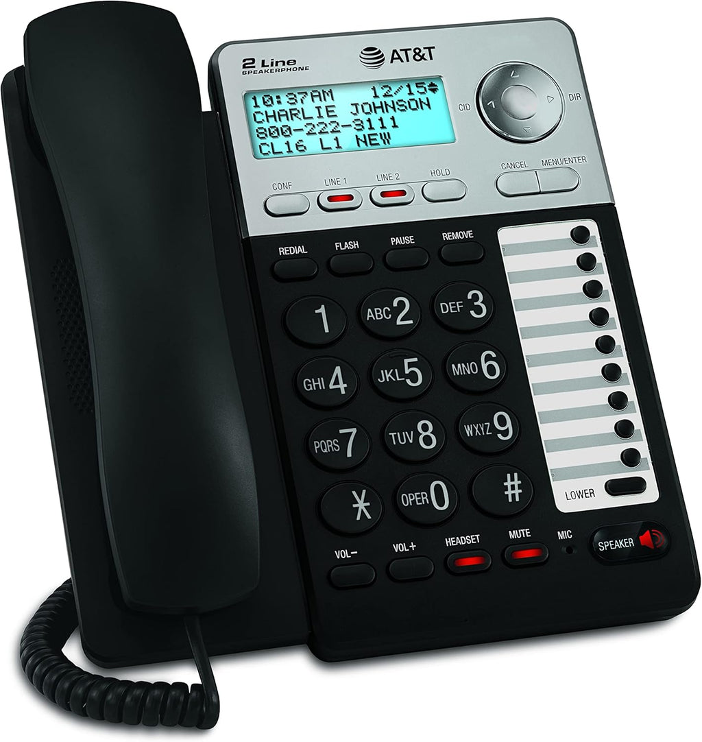 2-Line Corded Telephone Black Pack of 2 X104173