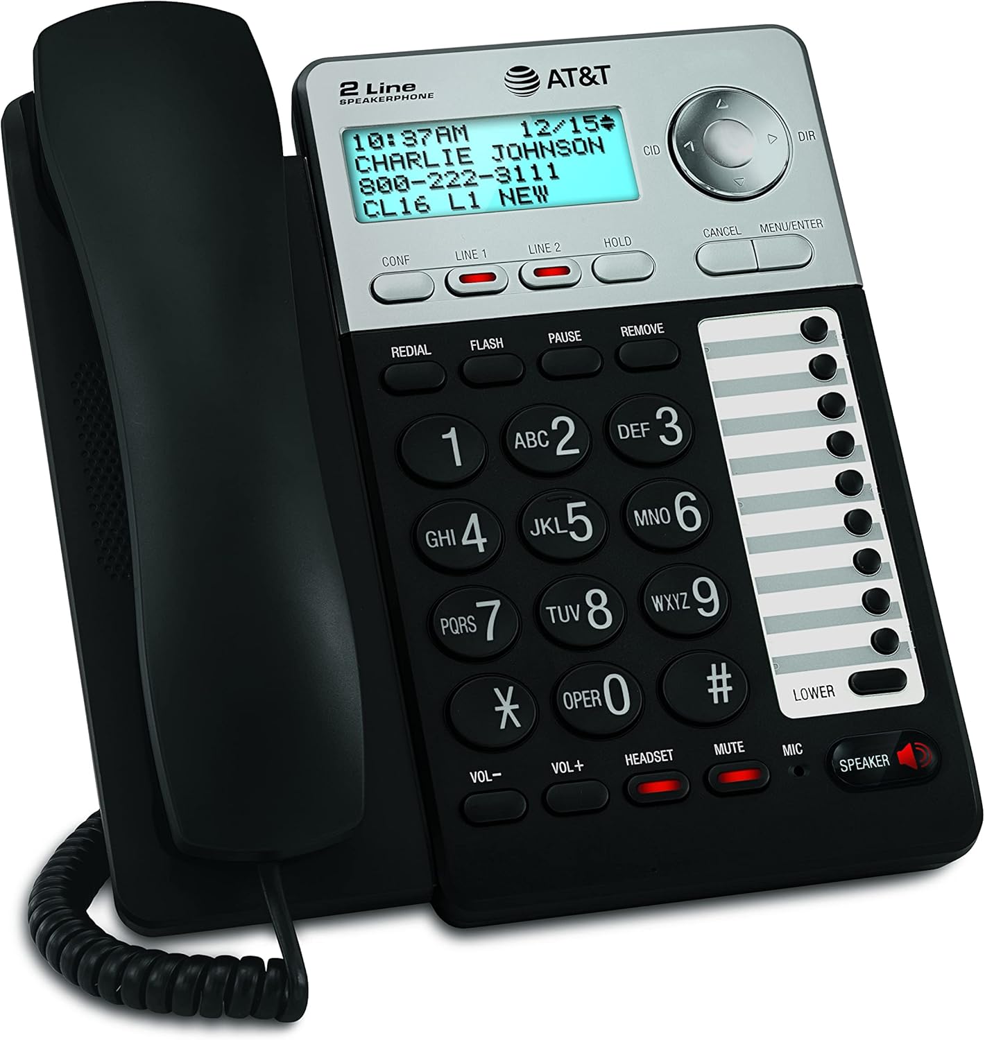 2-Line Corded Telephone Black Pack of 2 X104173