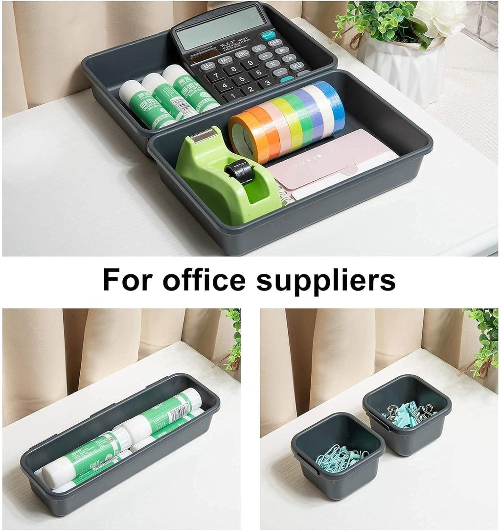 8 PCS Clear Plastic Drawer Organizer Trays Y78795