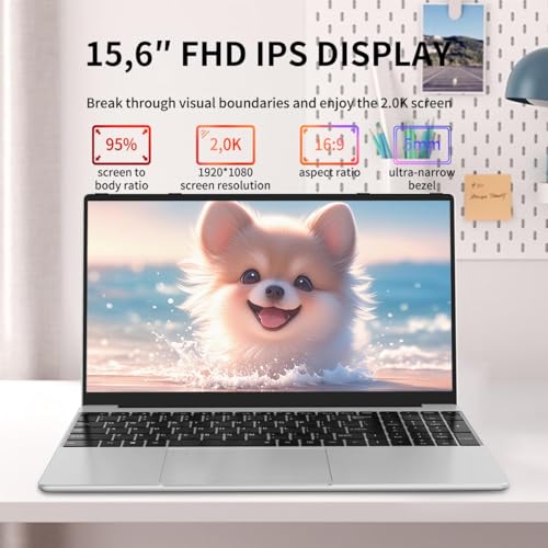 15.6" FHD Display Intel N95 Quad-Core 16GB RAM 512GB SSD RGB Keyboard Fingerprint Reader Windows 11 Pro Laptop S406