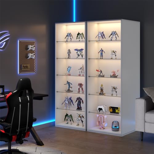 White Rotating Shoe Rack with Glass Shelves K741