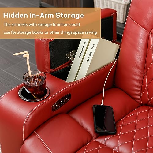 Brown PU Leather Electric Recliner Chair with LED Lights G7211