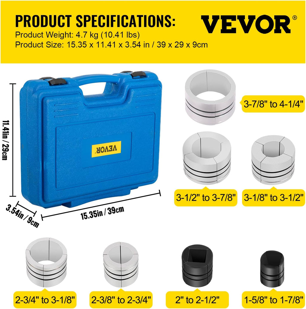 Hydraulic Exhaust Pipe Expander, 1-5/8 to 4-1/4 Size, 10 T, with 4 Dies and 2 Storing Cases P33014