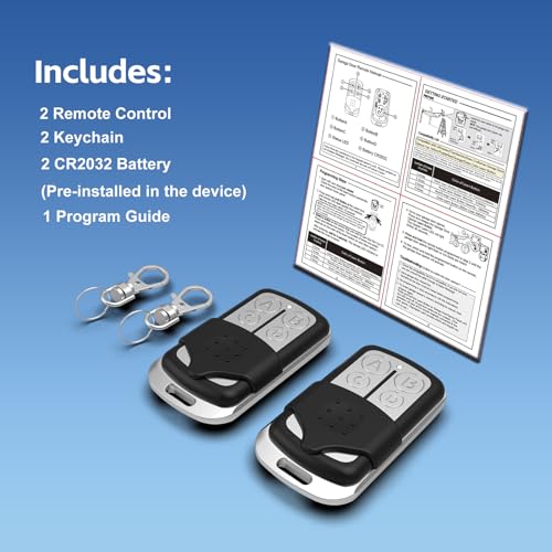4 Button Garage Door Opener Remote with Keychain K4813
