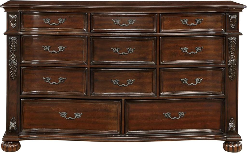 11 Drawers Cherry Finish Wood Dresser T827222