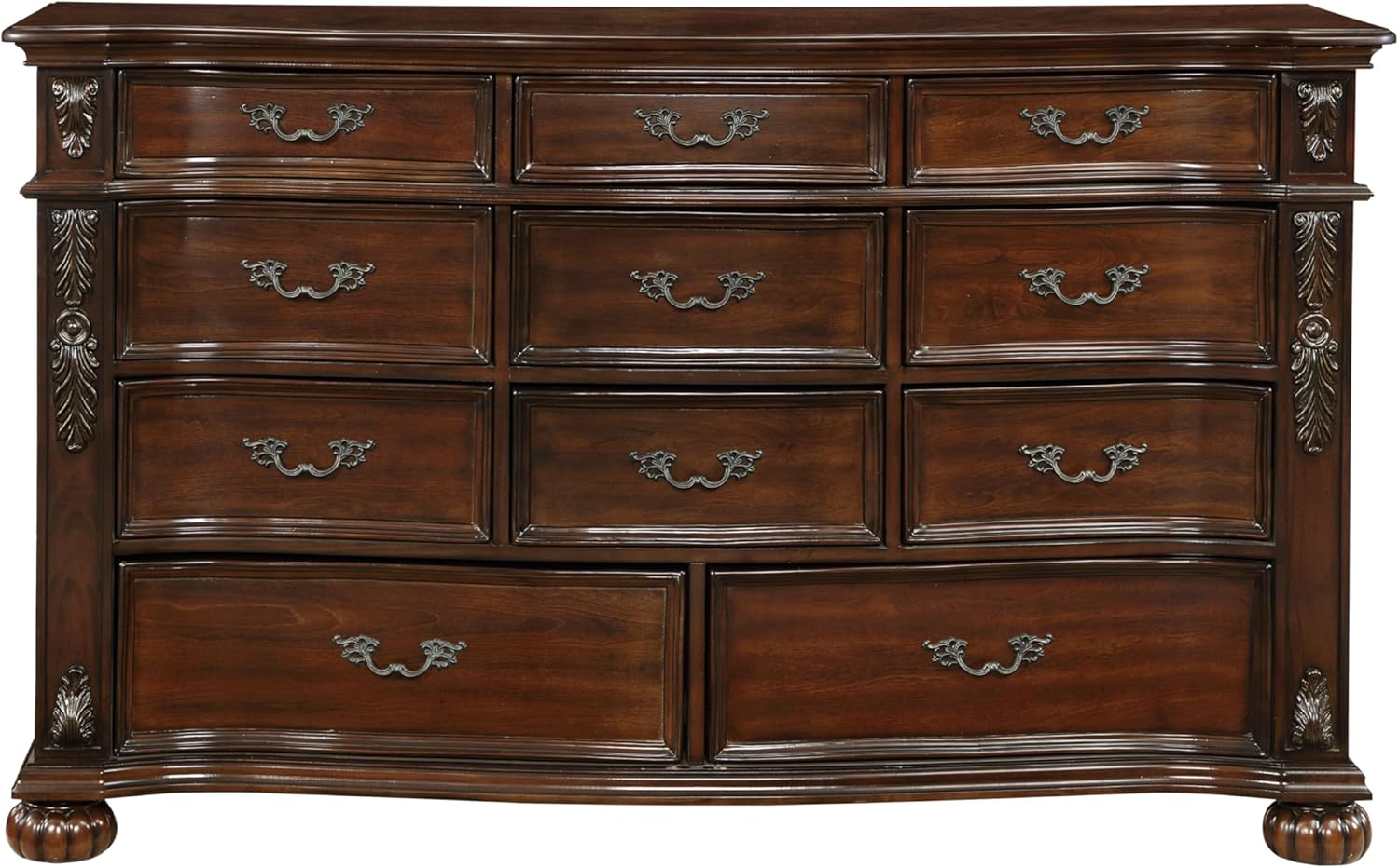 11 Drawers Cherry Finish Wood Dresser T827222