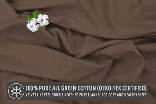 Queen Size 100% Cotton Flannel Bed Sheet Set 4 Pcs Snow Flake Grey V4039