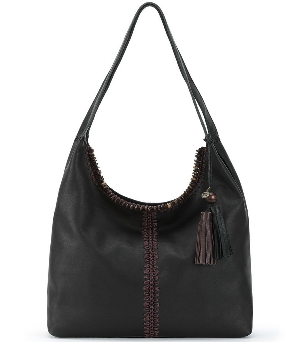 Black Leather Hobo J3106