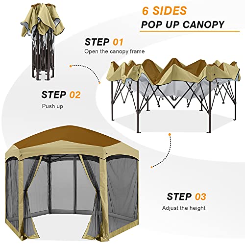 Camouflage 6 Sided Instant Screened Canopy Tent U488691