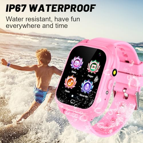 Kids Waterproof Smart Watch with 26 Games Camera 1.44" Touchscreen M61264