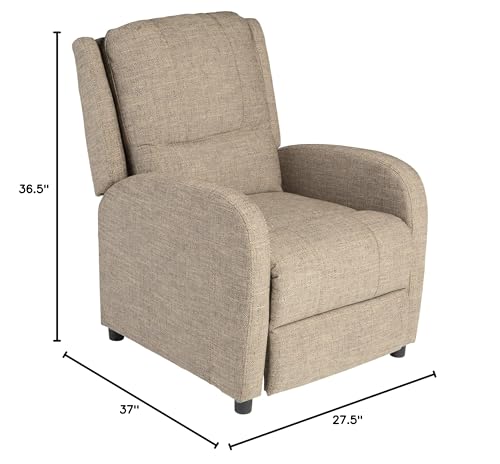 Pushback Recliner, 27.5" W x 37" D x 36.5" H, PolyHyde Upholstery U87733