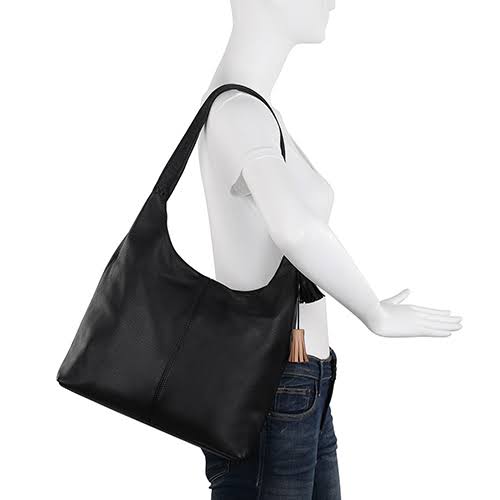 Black Leather Hobo J3106