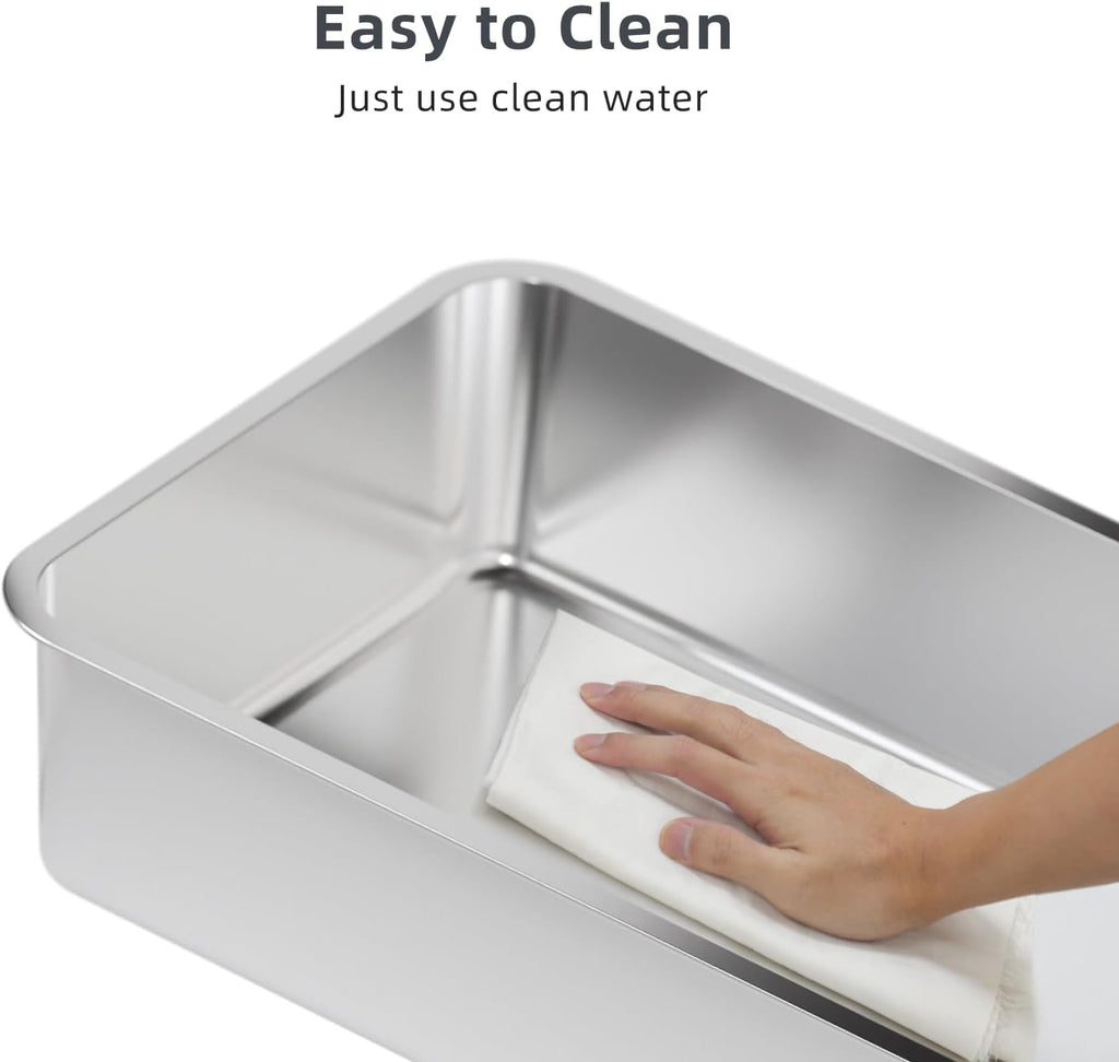 Stainless Steel Cat Litter Box with Lid U191438